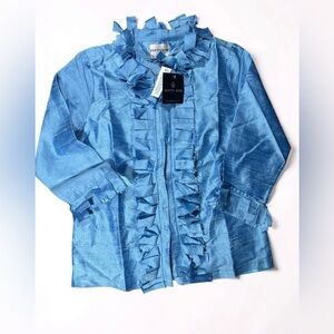 Patty Kim Textured Blue blouse